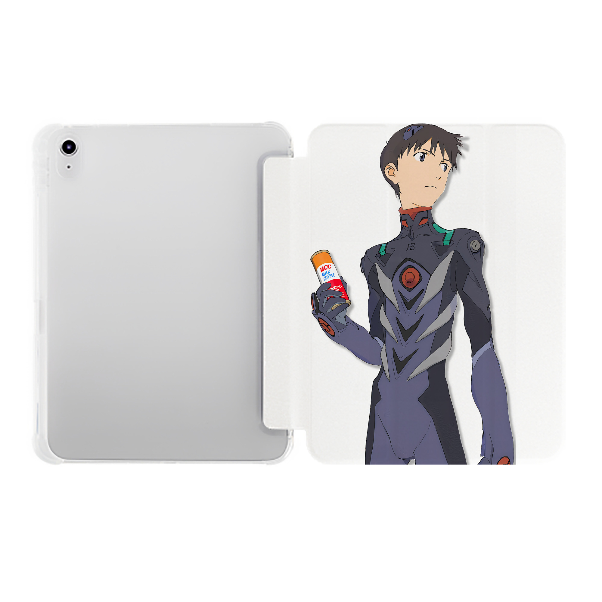 （画像用） EVA 新世紀エヴァンゲリオン IPad ケース ペン収納付き 三つ折りスタンド PUレザー×シリコン 対応機種9.5/10.5/10.9インチ
